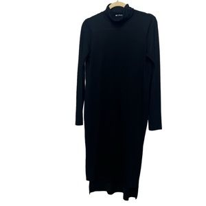 Zara Black Long Sleeve Turtleneck Sweater Dress/Tunic Lightweight, Size Medium